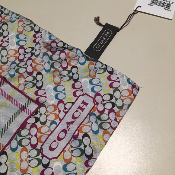 Coach Accessories - NWT Coach Silk Handkerchief Scarf Rainbow Pride